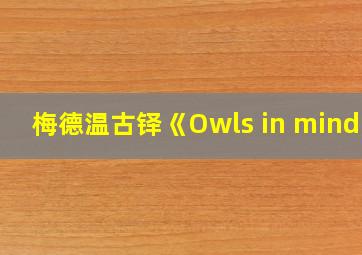 梅德温古铎《Owls in mind》